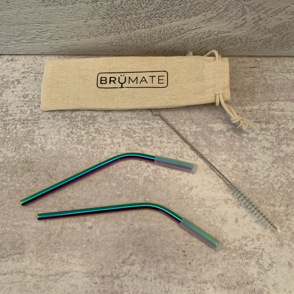 Bru.mate wine straws rainbow titanium